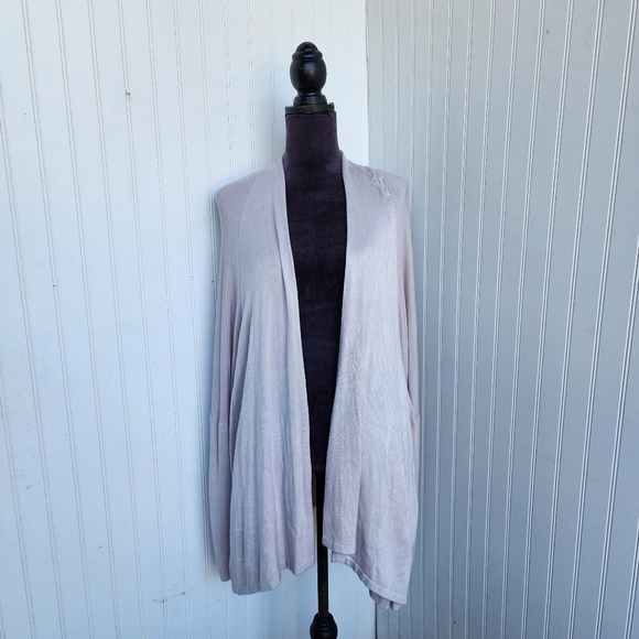 JOANN VASS Beige Women's Oversized Boho Sweater Duster Open Front Cardigan OS - Picture 1 of 12